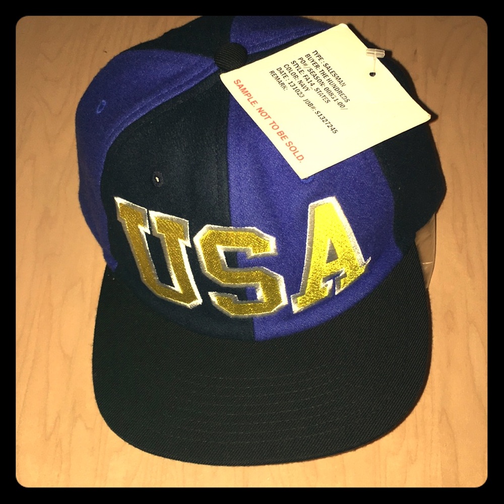 THE HUNDREDS RARE SAMPLE HAT NWT CAP MENS BLUE BLACK YELLOW SNAPBACK 1 OF A KIND